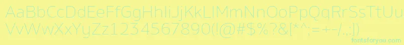 AminoExtralight Font – Green Fonts on Yellow Background