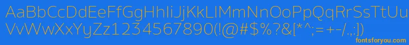 AminoExtralight Font – Orange Fonts on Blue Background