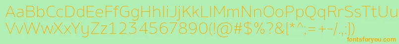 AminoExtralight Font – Orange Fonts on Green Background