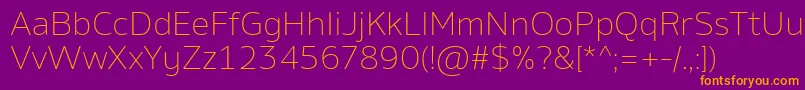 AminoExtralight Font – Orange Fonts on Purple Background