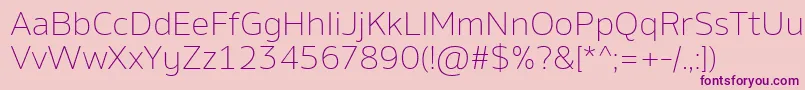 AminoExtralight Font – Purple Fonts on Pink Background