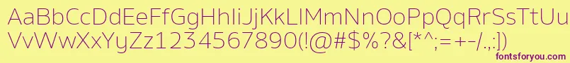 AminoExtralight Font – Purple Fonts on Yellow Background