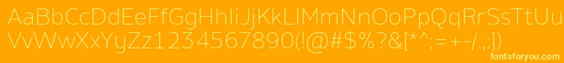 AminoExtralight Font – Yellow Fonts on Orange Background