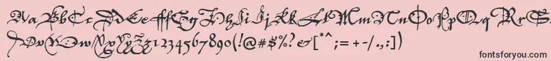 P22elizabethan Font – Black Fonts on Pink Background