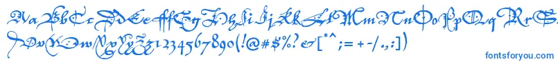P22elizabethan Font – Blue Fonts on White Background