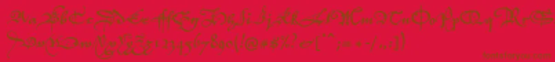 P22elizabethan Font – Brown Fonts on Red Background