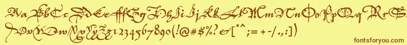 P22elizabethan Font – Brown Fonts on Yellow Background