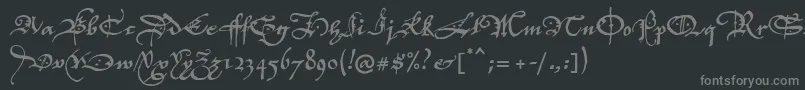 P22elizabethan Font – Gray Fonts on Black Background