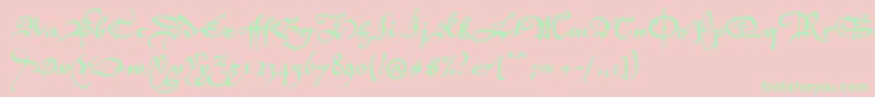 P22elizabethan Font – Green Fonts on Pink Background