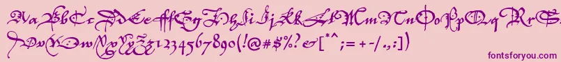 P22elizabethan Font – Purple Fonts on Pink Background