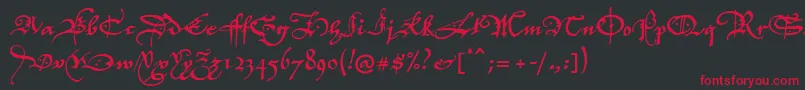 P22elizabethan Font – Red Fonts on Black Background