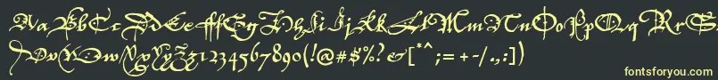 P22elizabethan Font – Yellow Fonts on Black Background