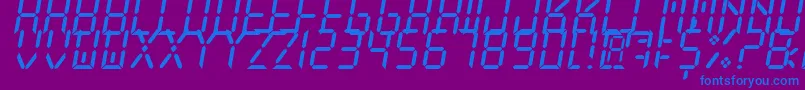 Police NewXDigitalTfb – polices bleues sur fond violet