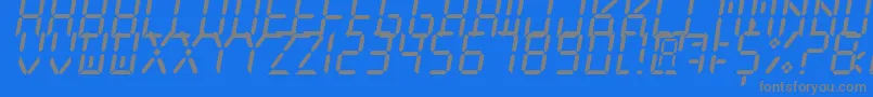More about NewXDigitalTfb Font NewXDigitalTfb Font – Gray Fonts on Blue Background