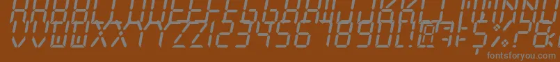 Weitere Informationen zur NewXDigitalTfb-Schriftart NewXDigitalTfb-Schriftart – Graue Schriften auf braunem Hintergrund