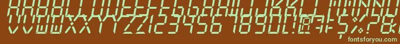 Czcionka NewXDigitalTfb – zielone czcionki na brązowym tle