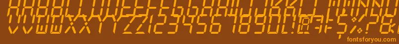 Więcej informacji o czcionce NewXDigitalTfb Czcionka NewXDigitalTfb – pomarańczowe czcionki na brązowym tle