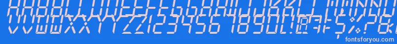 Шрифт NewXDigitalTfb – розовые шрифты на синем фоне