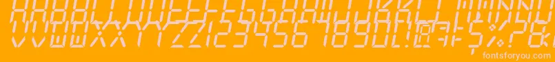 NewXDigitalTfb-fontti – vaaleanpunaiset fontit oranssilla taustalla