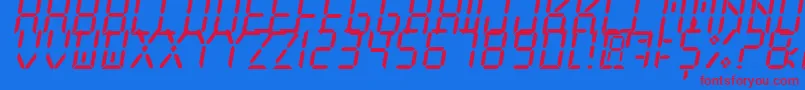 NewXDigitalTfb Font – Red Fonts on Blue Background