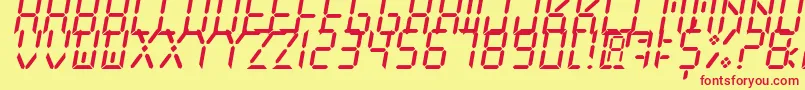 NewXDigitalTfb Font – Red Fonts on Yellow Background
