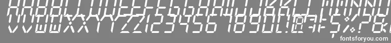フォントNewXDigitalTfb – 灰色の背景に白い文字