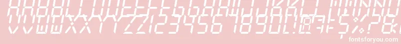 フォントNewXDigitalTfb – ピンクの背景に白い文字