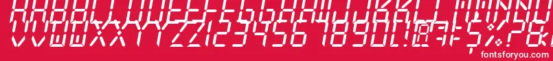 NewXDigitalTfb Font – White Fonts on Red Background