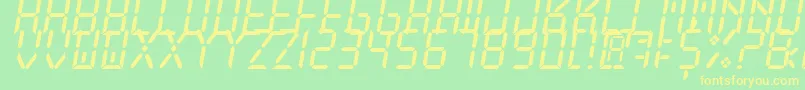Więcej informacji o czcionce NewXDigitalTfb Czcionka NewXDigitalTfb – żółte czcionki na zielonym tle