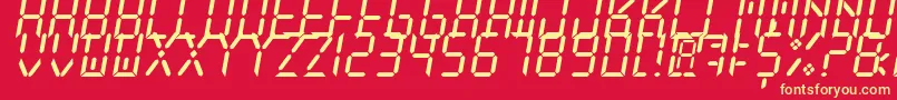 Шрифт NewXDigitalTfb – жёлтые шрифты на красном фоне