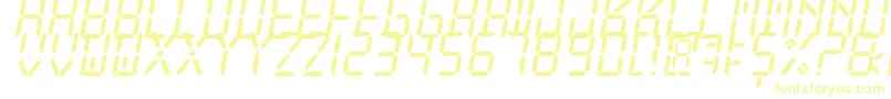 NewXDigitalTfb-Schriftart – Gelbe Schriften auf weißem Hintergrund