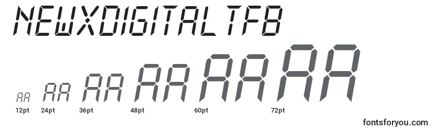NewXDigitalTfb Font Sizes