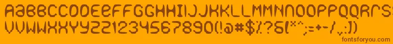 フォントGaseous – オレンジの背景に茶色のフォント