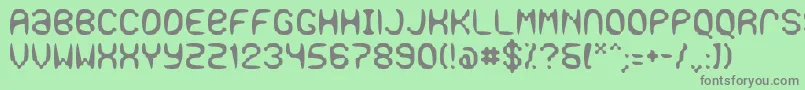 フォントGaseous – 緑の背景に灰色の文字