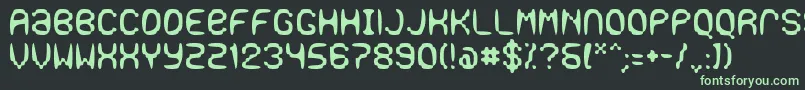 フォントGaseous – 黒い背景に緑の文字