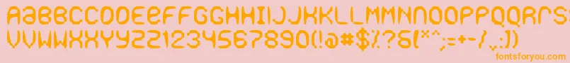 フォントGaseous – オレンジの文字がピンクの背景にあります。