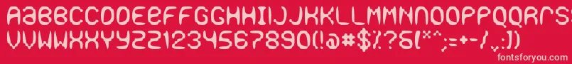 フォントGaseous – 赤い背景にピンクのフォント