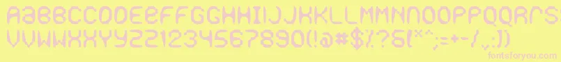 Gaseous-fontti – vaaleanpunaiset fontit keltaisella taustalla
