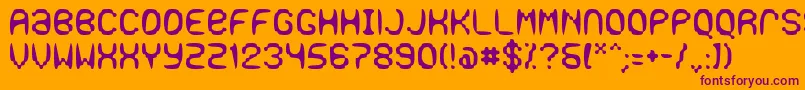 フォントGaseous – オレンジの背景に紫のフォント