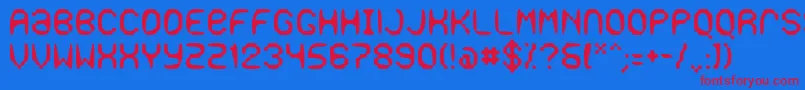 Gaseous-Schriftart – Rote Schriften auf blauem Hintergrund