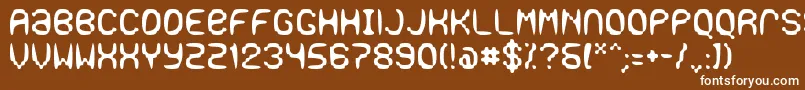 フォントGaseous – 茶色の背景に白い文字