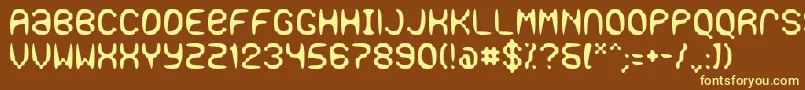 Gaseous-fontti – keltaiset fontit ruskealla taustalla
