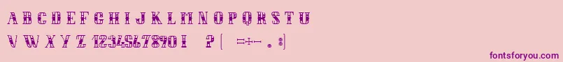 LeBalDesCochons-Schriftart – Violette Schriften auf rosa Hintergrund