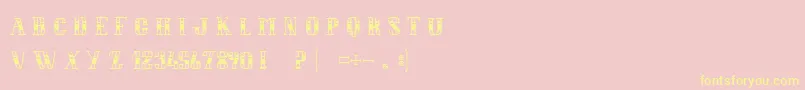 LeBalDesCochons-Schriftart – Gelbe Schriften auf rosa Hintergrund