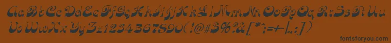 FunkyfaceuprightItalic-Schriftart – Schwarze Schriften auf braunem Hintergrund