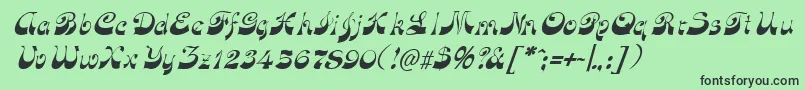 フォントFunkyfaceuprightItalic – 緑の背景に黒い文字