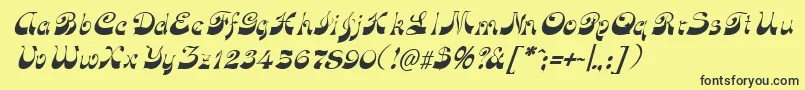 FunkyfaceuprightItalic Font – Black Fonts on Yellow Background