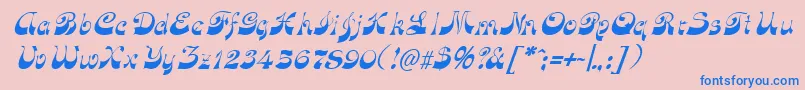 フォントFunkyfaceuprightItalic – ピンクの背景に青い文字