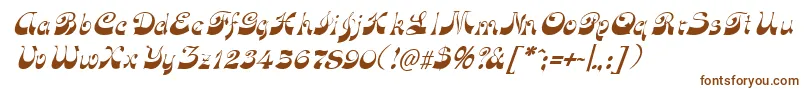 FunkyfaceuprightItalic-Schriftart – Braune Schriften auf weißem Hintergrund