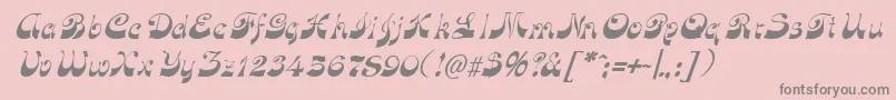 Police FunkyfaceuprightItalic – polices grises sur fond rose